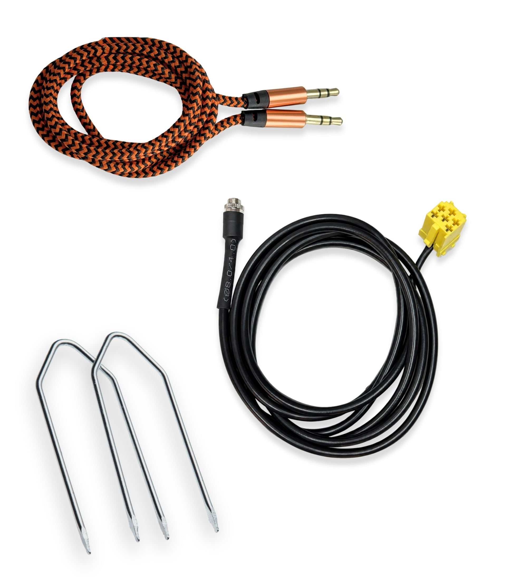 Cavo Aux per Autoradio Blaupunkt Compatibile con Fiat Lancia, Jack Femmina e Kit Estrazione + Cavo Nylon Besync Colore Oro (Gold)