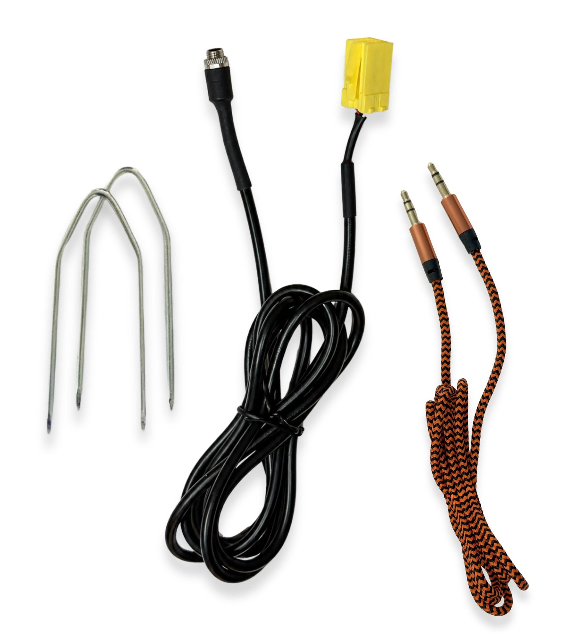 Cavo Aux per Autoradio Blaupunkt Compatibile con Fiat Lancia, Jack Femmina e Kit Estrazione + Cavo Nylon Besync Colore Oro (Gold)