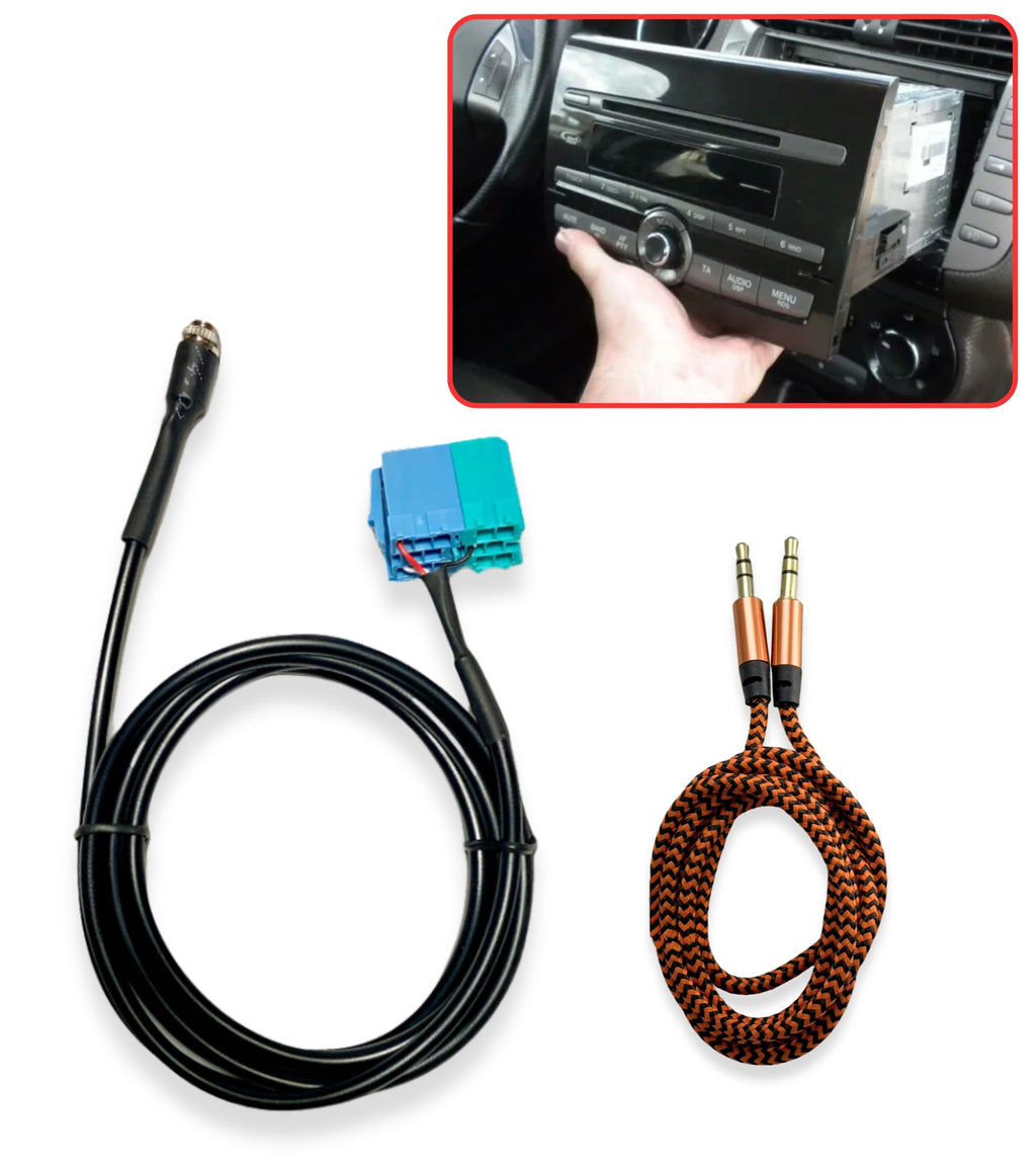 Cavo Aux Per Fiat Bravo Dal 2007 Radio Visteon Ingresso Jack Femmina Da 3	5Mm Lunghezza 150Cm + Cavo Nylon Besync Colore Oro (Gold) Per Mp3 Smartphone Iphone