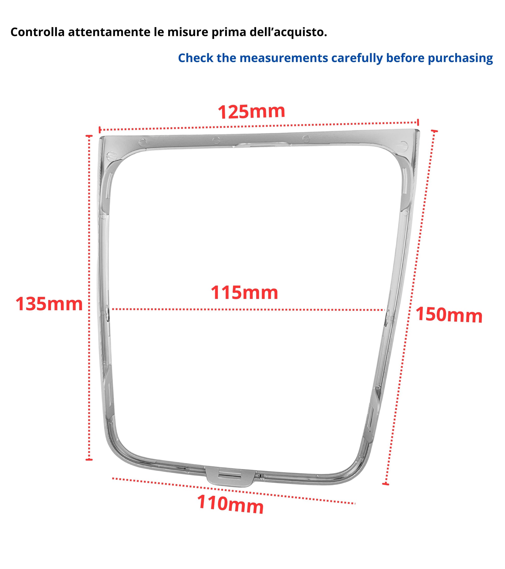 Cornice per Cuffia Leva Cambio Automatico, Colore Argento Satinato, Compatibile con Volkswagen Golf 7 e Golf 7.5 (VII) 2012-2020, Solo Guida a Sinistra (LHD)