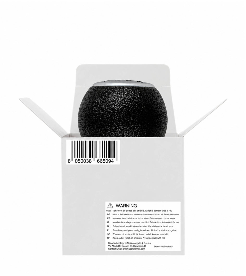 Pomello per Leva Cambio 6 Marce Compatibile con Suzuki SX4 2006-2015 Serie 1 Filettatura in Metallo, Retromarcia Basso Destra, Nero con Placca Opaca