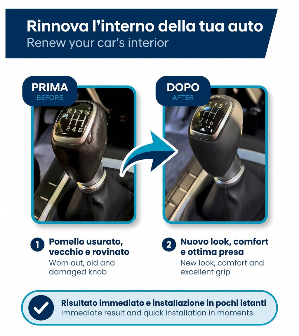 Pomello Leva Cambio 6 Marce Manuale Compatibile con Hyundai Tucson I20 I30 Elantra Venue, Finitura Satinata