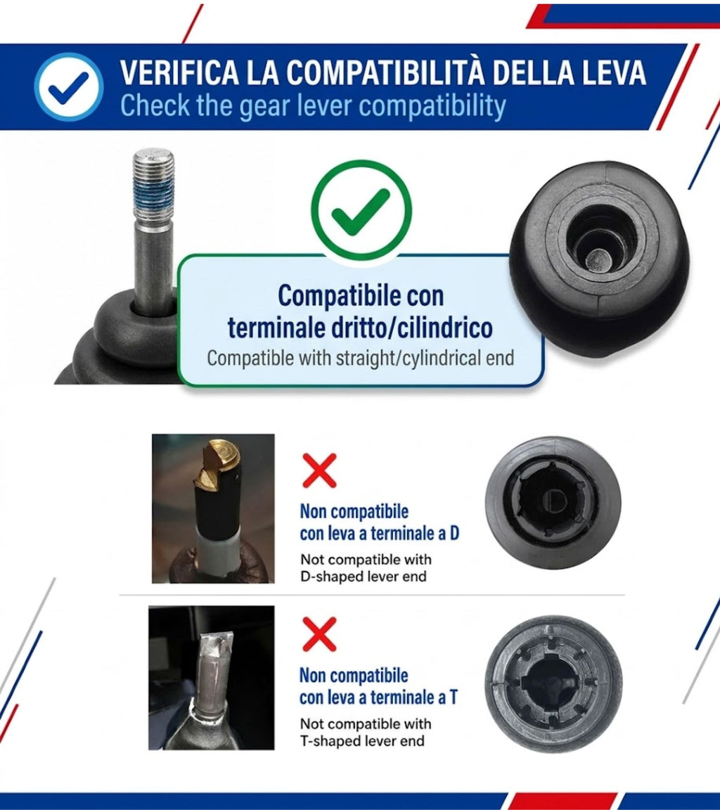 Pomello Cambio 5 Marce Compatibile con Suzuki Splash EX 2008-2012 Filettato, foro con diametro 12mm Placca Grigia solo per Leva Cilindrica