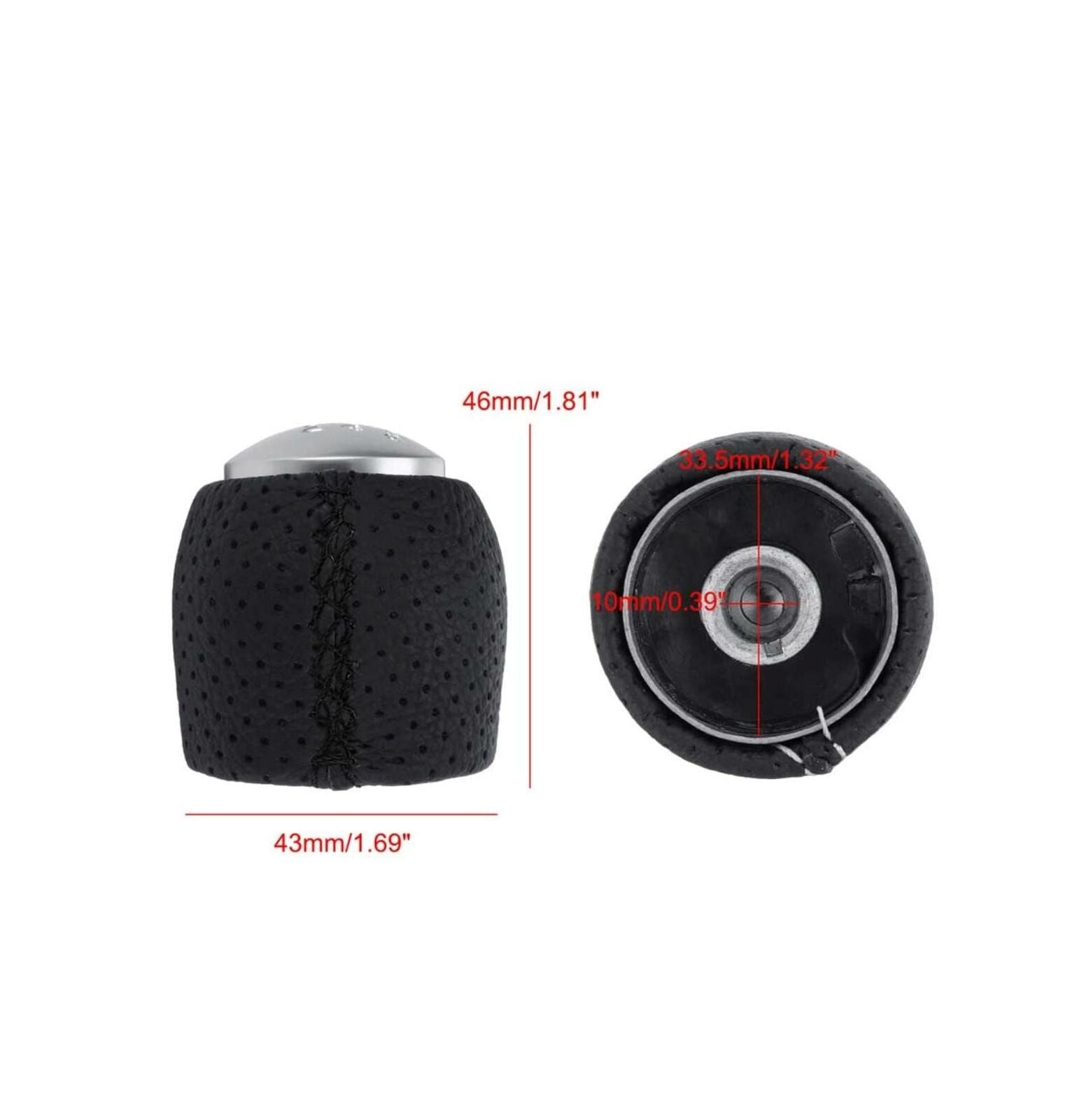 6-SPEED GEAR KNOB COMPATIBLE WITH ALFA 159 SPIDER BRERA WITH BLACK STITCHING