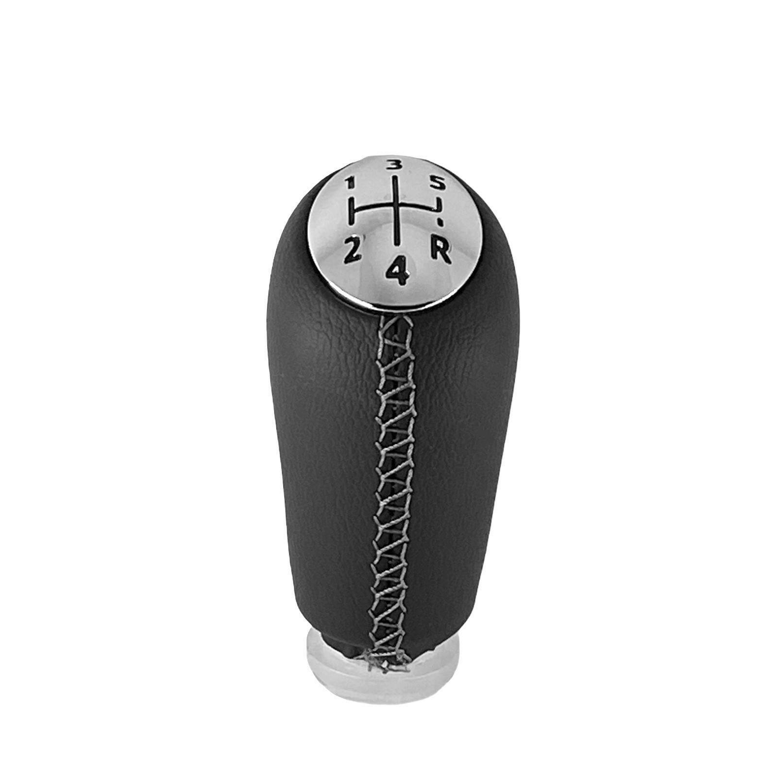 Pomello Leva Cambio Manuale 5 Marce Compatibile con Renault Megane Clio Scenic Cuciture Bianche