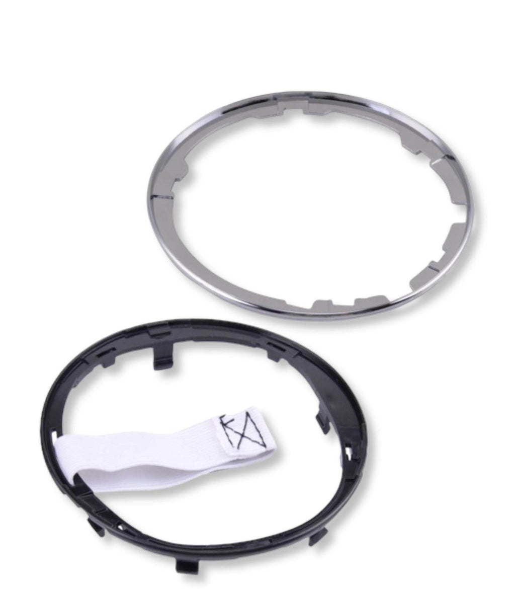 Ghiera di Ritenzione e Cornice Anello Argento Cromato Compatibile con Fiat 500, Fiat 500C dal 2007 in poi per Fissaggio Cuffia Leva del Cambio Auto Compatibile con codice OEM 71775051