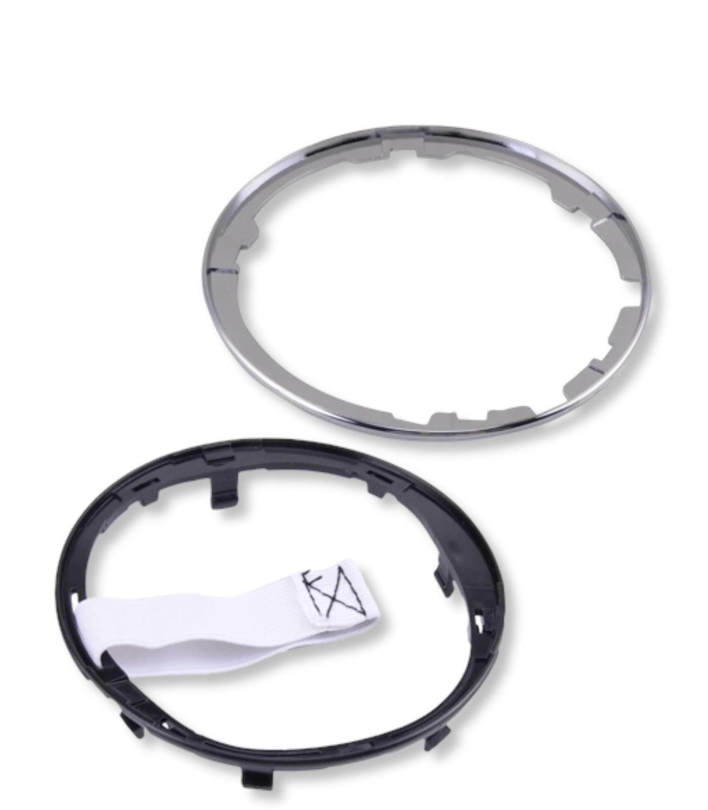 Ghiera di Ritenzione e Cornice Anello Argento Cromato Compatibile con Fiat 500, Fiat 500C dal 2007 in poi per Fissaggio Cuffia Leva del Cambio Auto Compatibile con codice OEM 71775051