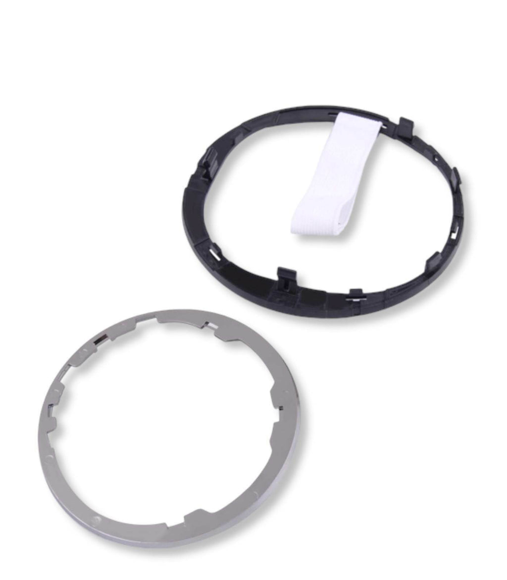Ghiera di Ritenzione e Cornice Anello Argento Cromato Compatibile con Fiat 500, Fiat 500C dal 2007 in poi per Fissaggio Cuffia Leva del Cambio Auto Compatibile con codice OEM 71775051