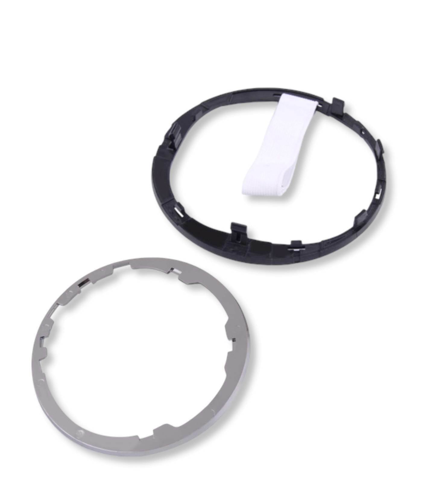 Ghiera di Ritenzione e Cornice Anello Argento Cromato Compatibile con Fiat 500, Fiat 500C dal 2007 in poi per Fissaggio Cuffia Leva del Cambio Auto Compatibile con codice OEM 71775051