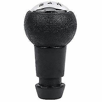 Pomello Leva Cambio Auto 5 Marce E Retromarcia Per Autovetture Nero E Argento Con Rifiniture Chrome Antipolvere
