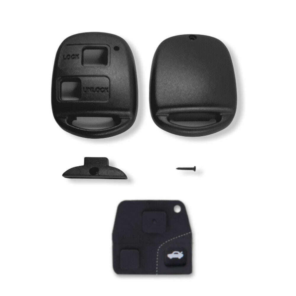 Scocca Guscio Cover Per Chiave Telecomando 2 tasti Compatibile Per Toyota Corolla Rav4 Celica, Completo di Pulsanti In Gomma e Vite