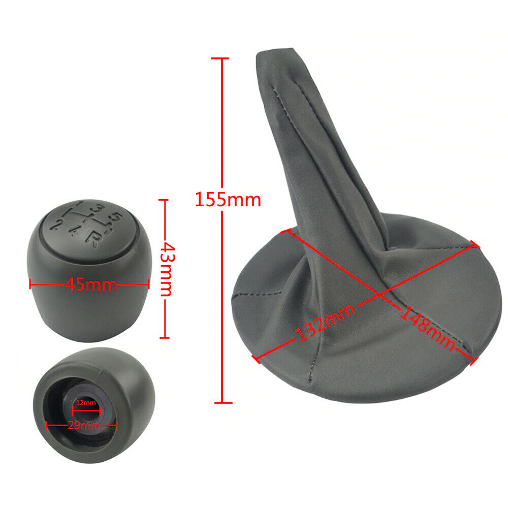 5-SPEED GEAR KNOB + HEADPHONES + RETAINING RING FOR FIAT PANDA 500 500C