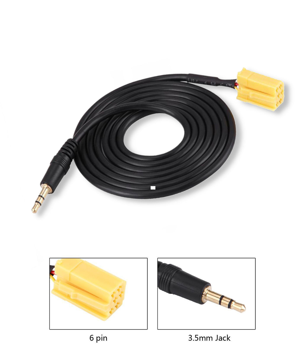 Cavo Aux Compatibile con Radio Blaupunkt, Compatibile con Fiat Grande Punto, 500, Lancia Ypsilon con Jack Maschio da 3,5mm