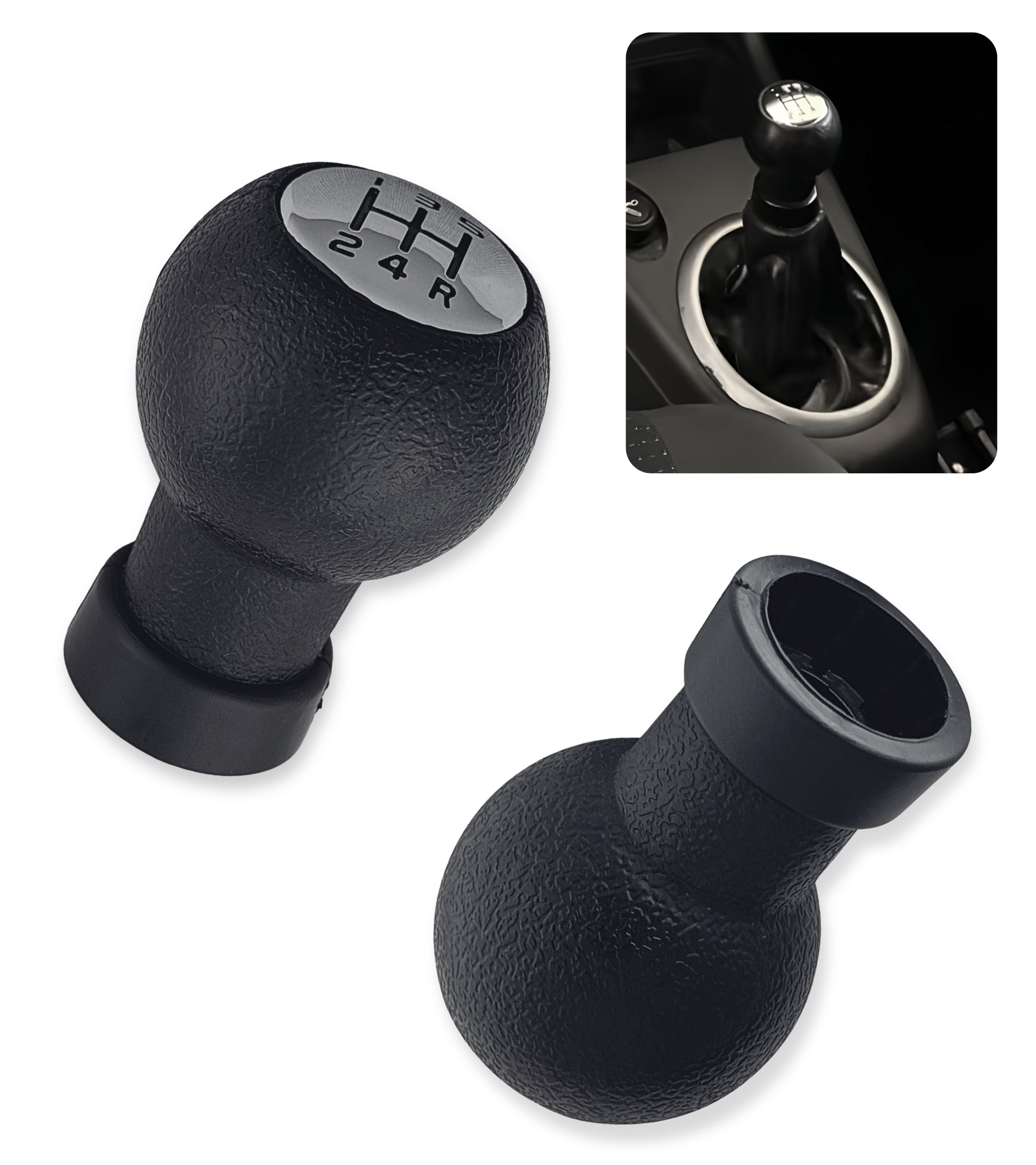 Pomello 5 Marce Compatibile con Suzuki Swift 2005-2010, Suzuki SX4 2007-2013, Suzuki ALTO 2009-2014, per Leva Cambio D, con Placca Lucida