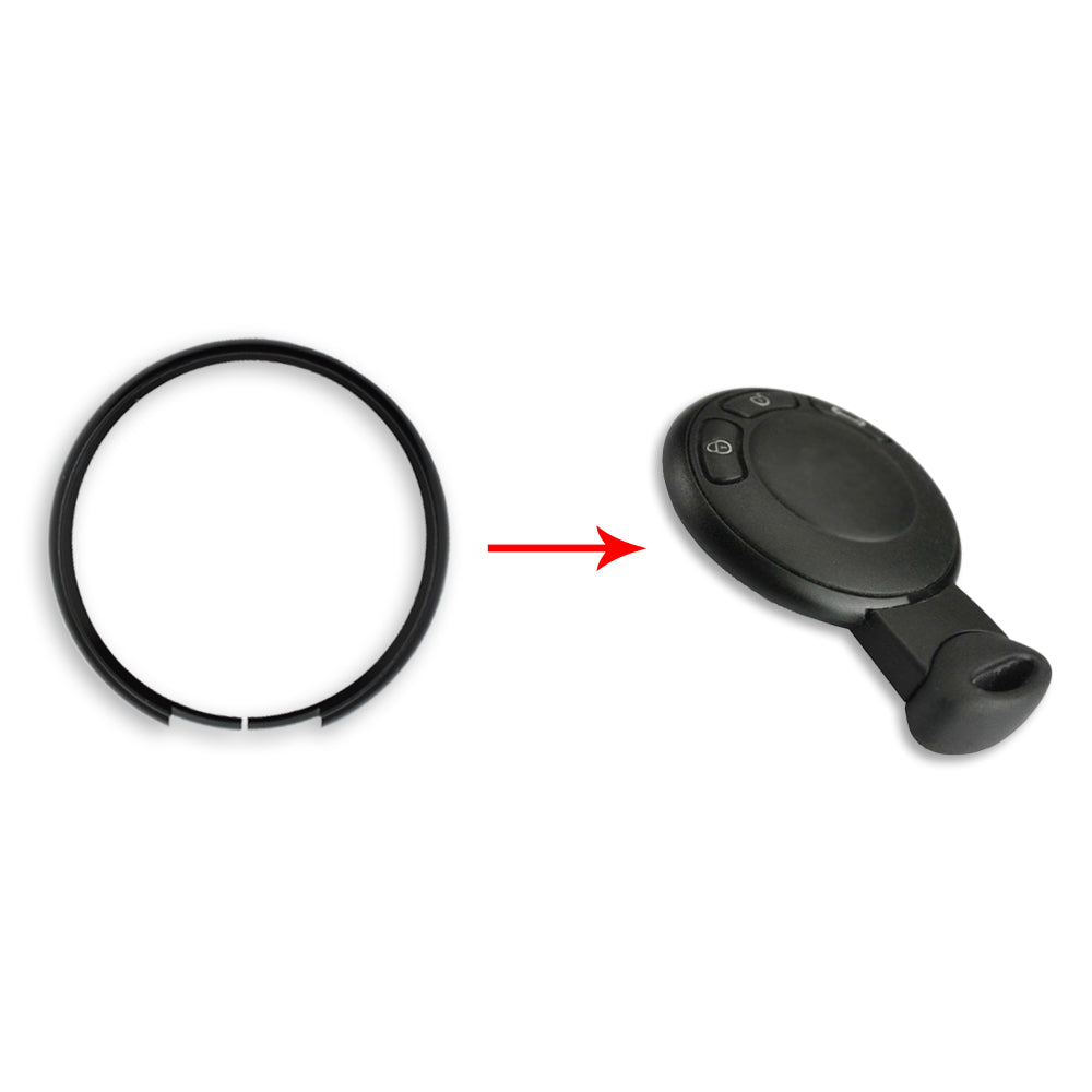 Decorative Ring Cover Ring For Mini Cooper One DS Countryman Car Aluminum Shell Remote Control Key Keychain (Black)