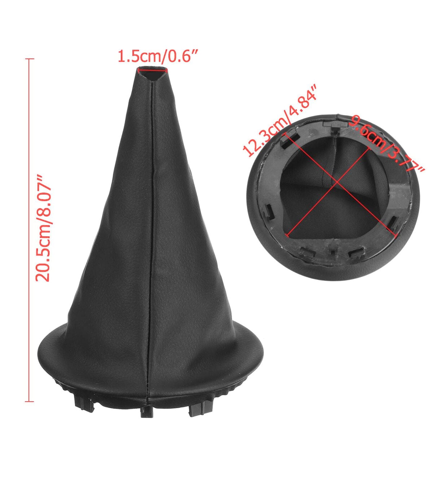 Set of Black Leatherette Boot with Retention Ring for Gear Lever Compatible with Citroen Berlingo III from 2008 Peugeot Partner from 2008