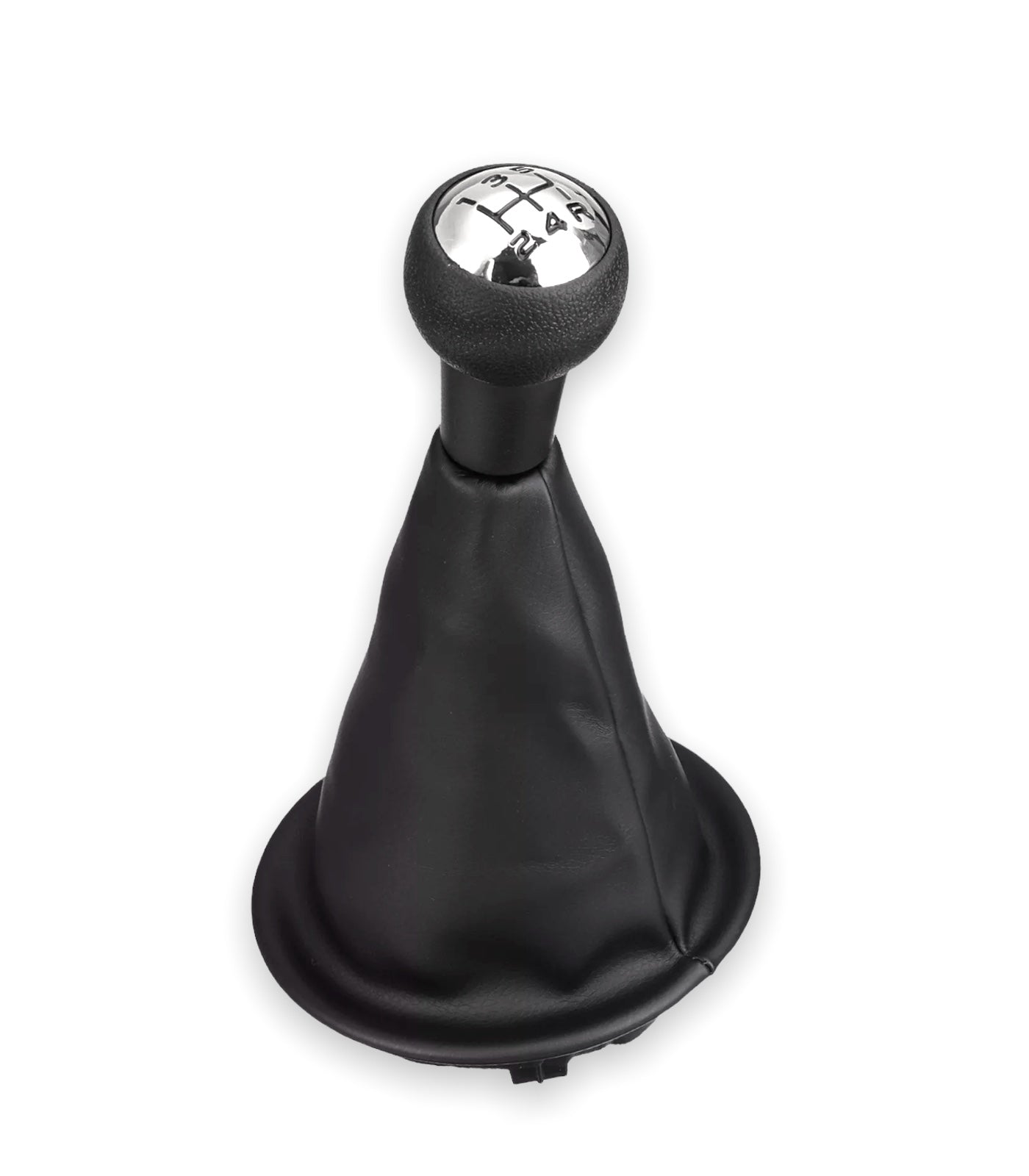 Set of Black Leatherette Gear Knob and Boot with Ring for Gear Lever Compatible with Citroen Berlingo III from 2008 Peugeot Partner from 2008