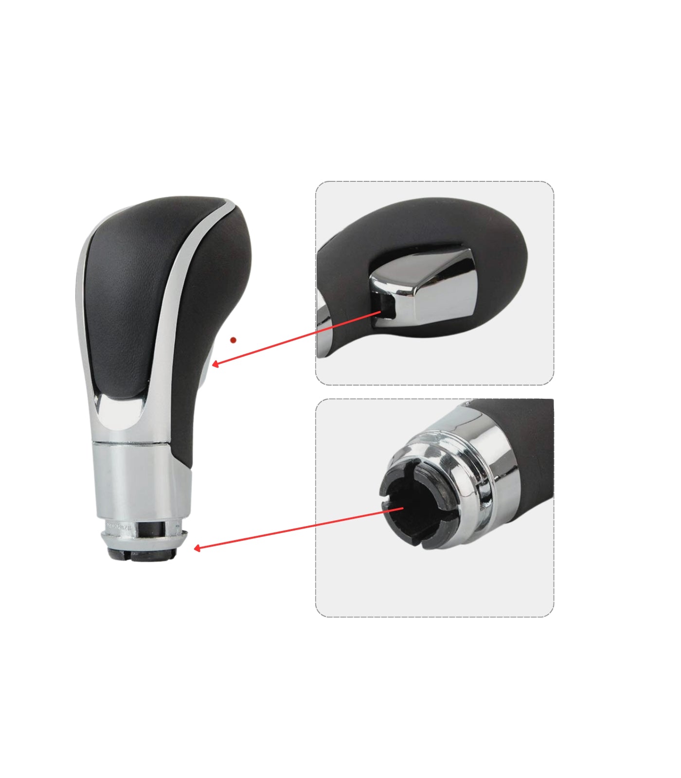 Automatic Gear Shift Knob For Opel Insignia Meriva Zafira Grey Black