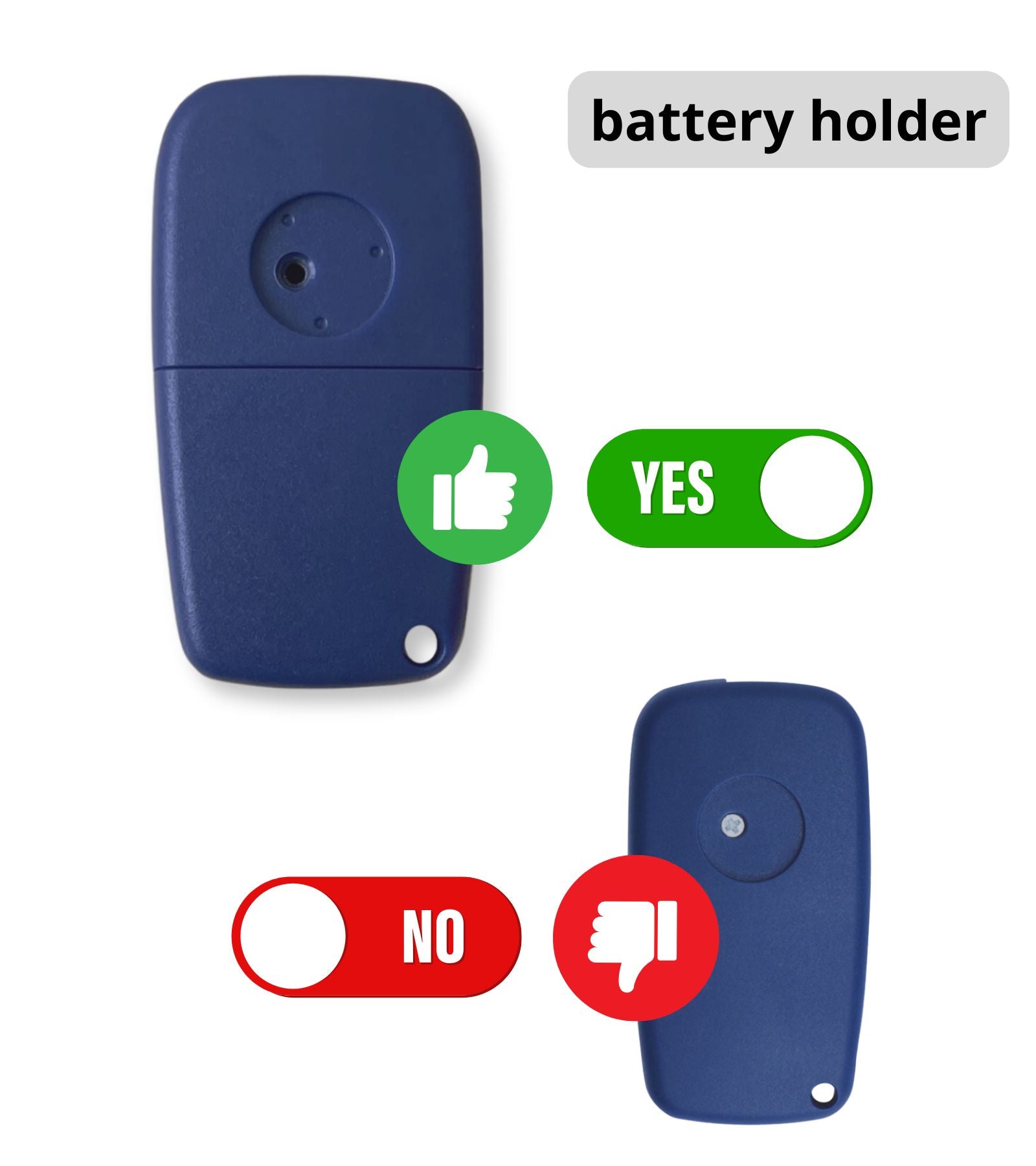 3 button key shell and blade compatible with Fiat Ducato Qubo Doblo' Scudo with SIP22 blade rear battery compartment and van symbol