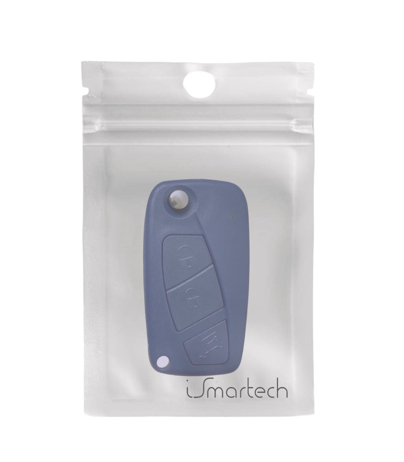 3 button key shell and blade compatible with Fiat Ducato Qubo Doblo' Scudo with SIP22 blade rear battery compartment and van symbol