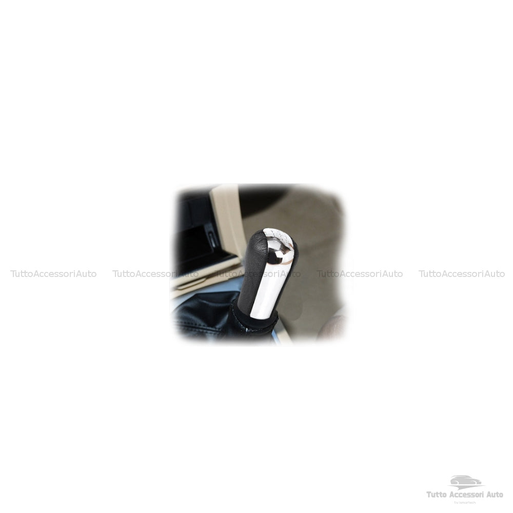 Manual Gear Knob 5 Speed ​​and Reverse Gear Compatible Replacement Car Black Color with Polished Chrome Finish and Abs Material Coating Plug &amp; Play Installation