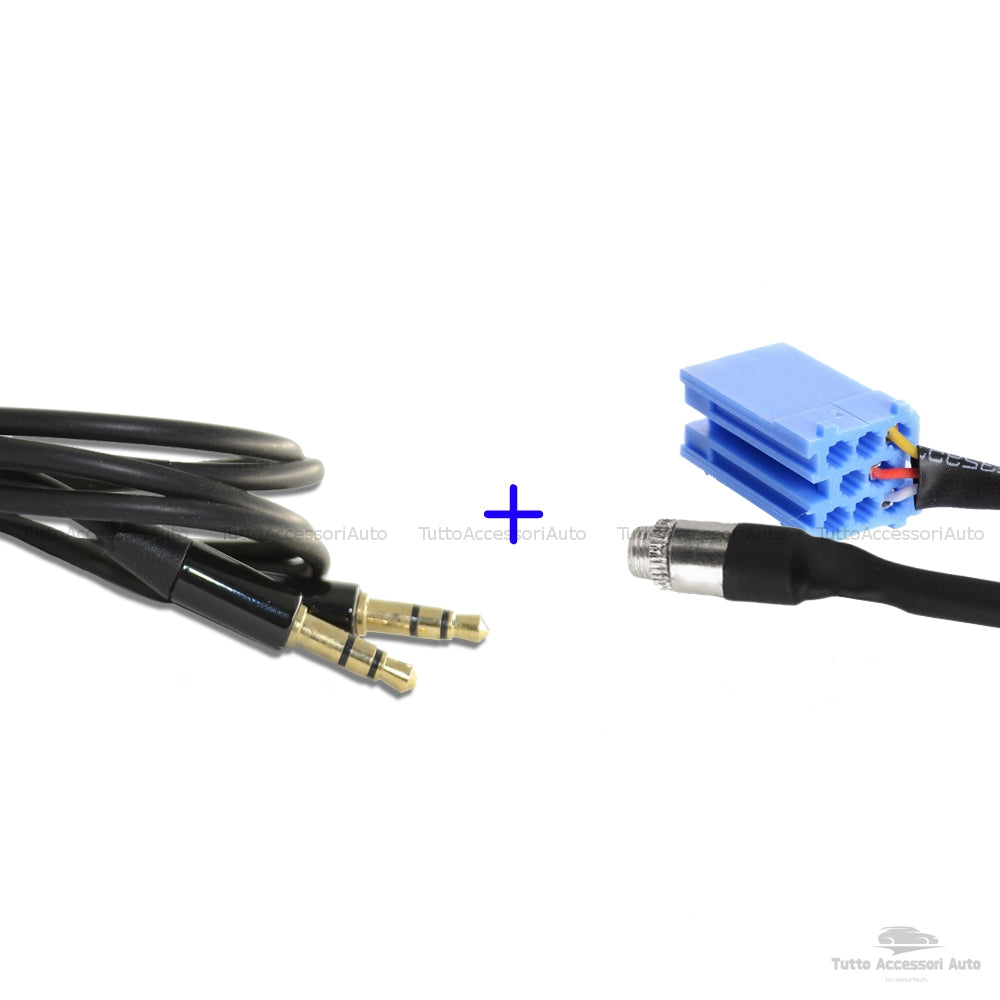 Aux Audio Cable In Female Jack For Mp3 Smartphone Iphone Car Fiat Lancia Car Radio Delphi Grundig Bosch With WritingNo Source Available No Blue&amp;Me + 3.5mm Male Jack Audio Cable