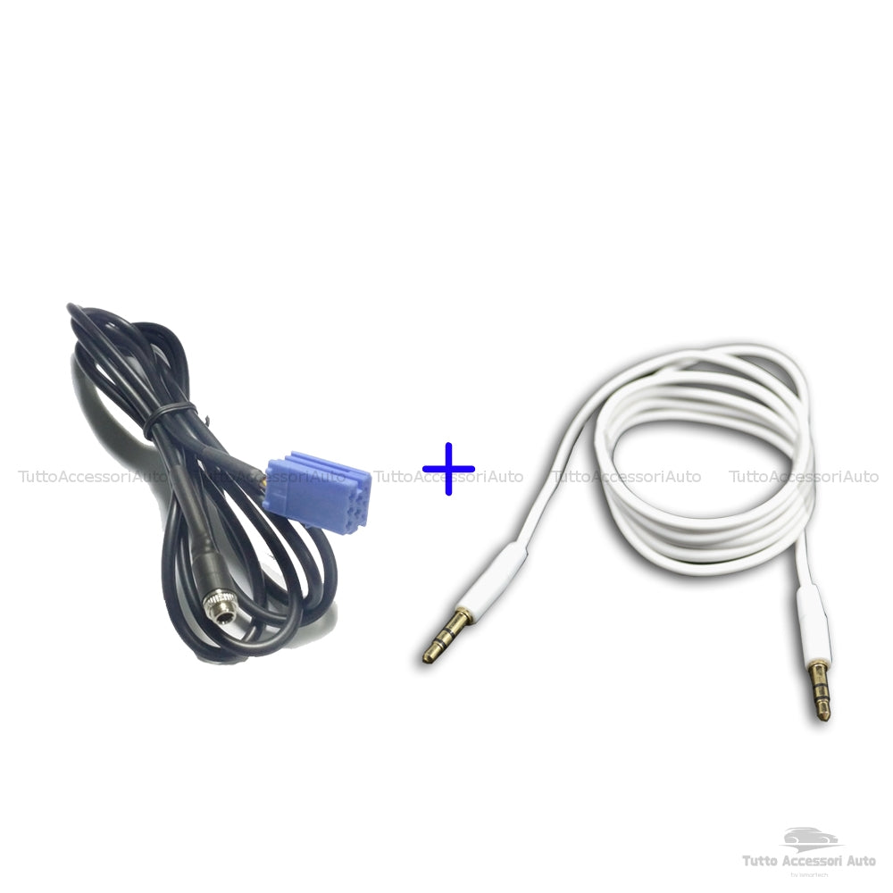 Aux Audio Cable In Female Jack For Mp3 Smartphone Iphone Car Fiat Lancia Car Radio Delphi Grundig Bosch With WritingNo Source Available No Blue&amp;Me + 3.5mm Male Jack Audio Cable