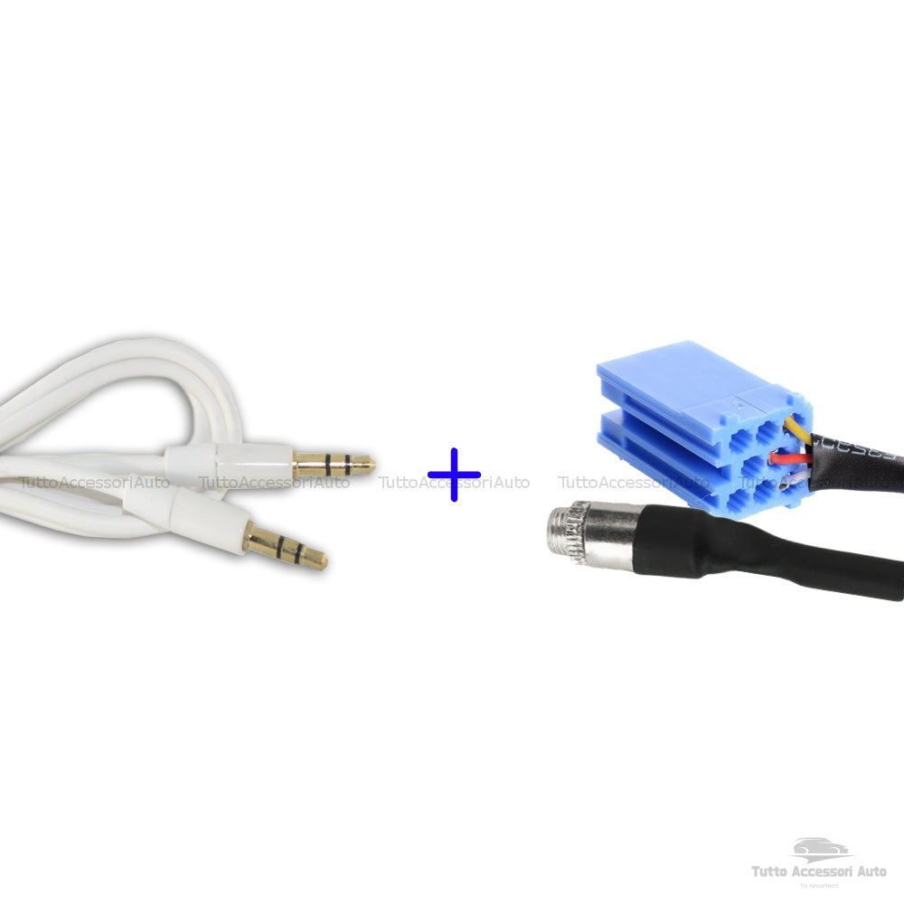 Aux Audio Cable In Female Jack For Mp3 Smartphone Iphone Car Fiat Lancia Car Radio Delphi Grundig Bosch With WritingNo Source Available No Blue&amp;Me + 3.5mm Male Jack Audio Cable