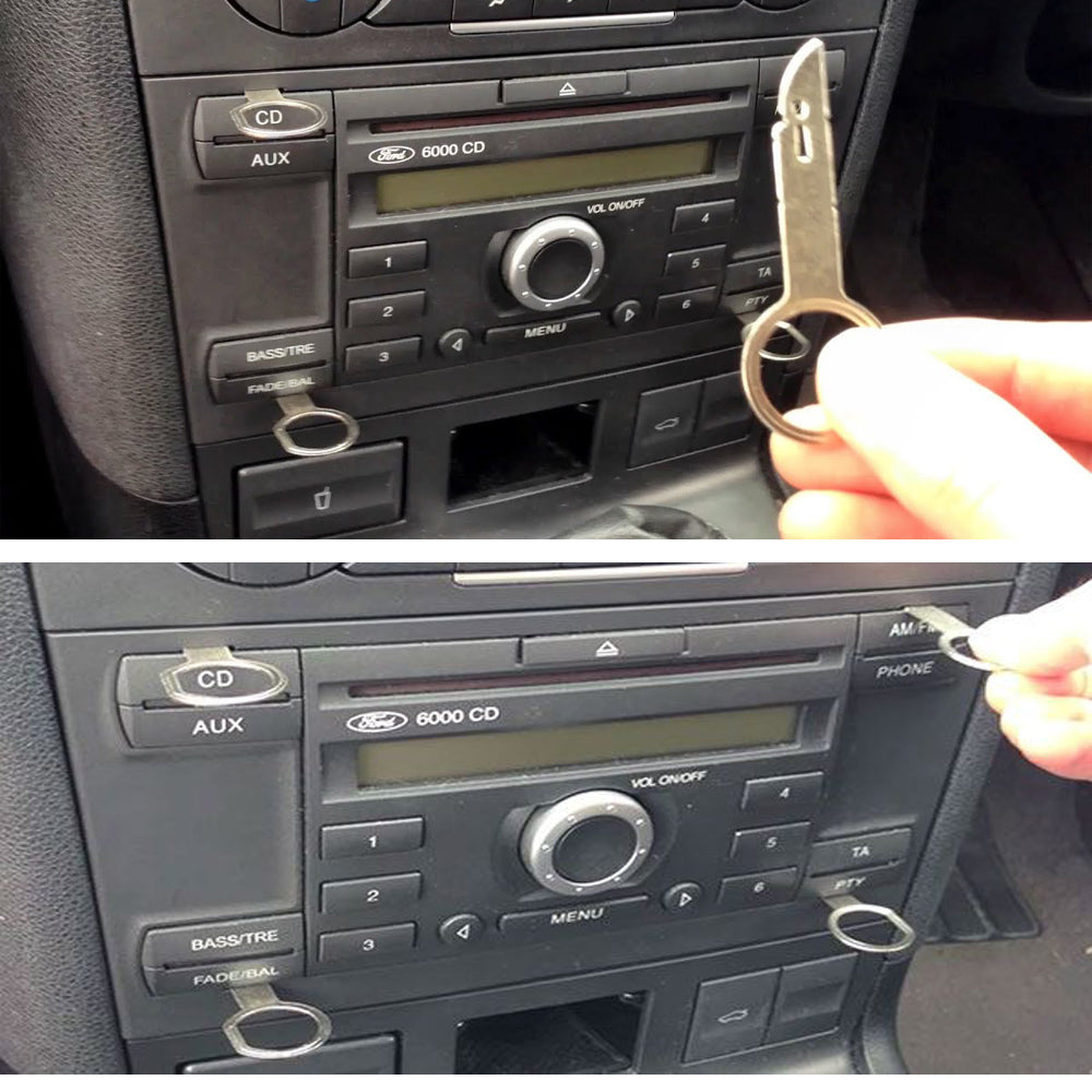 Aux Cable for OEM Car Radio Compatible for 6000CD Series Compatible with Fiesta Mondeo Focus C-Max Fusion Galaxy with Aux Button + 4 Radio Removal Keys 3.5mm Male Jack