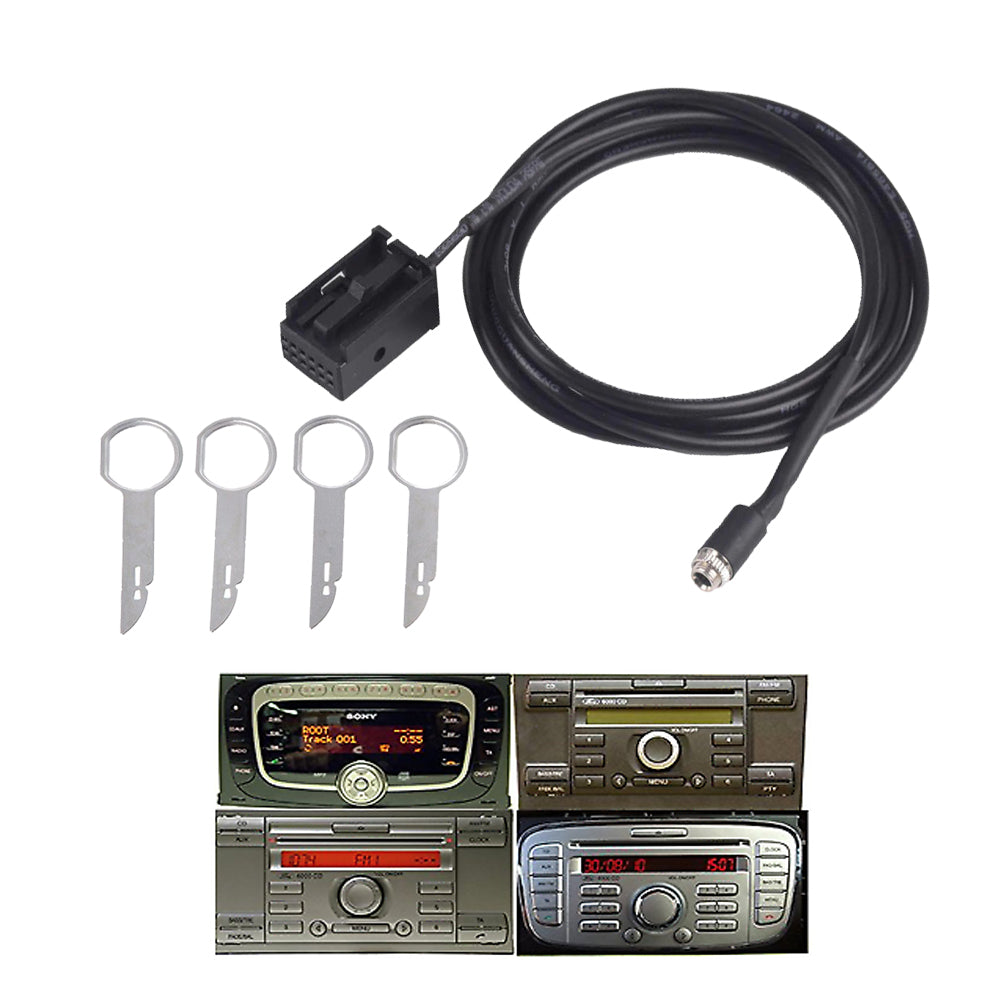 Aux Cable Adapter Jack Female 3.5mm Ford Car Radio From 2005 + Extraction Kit