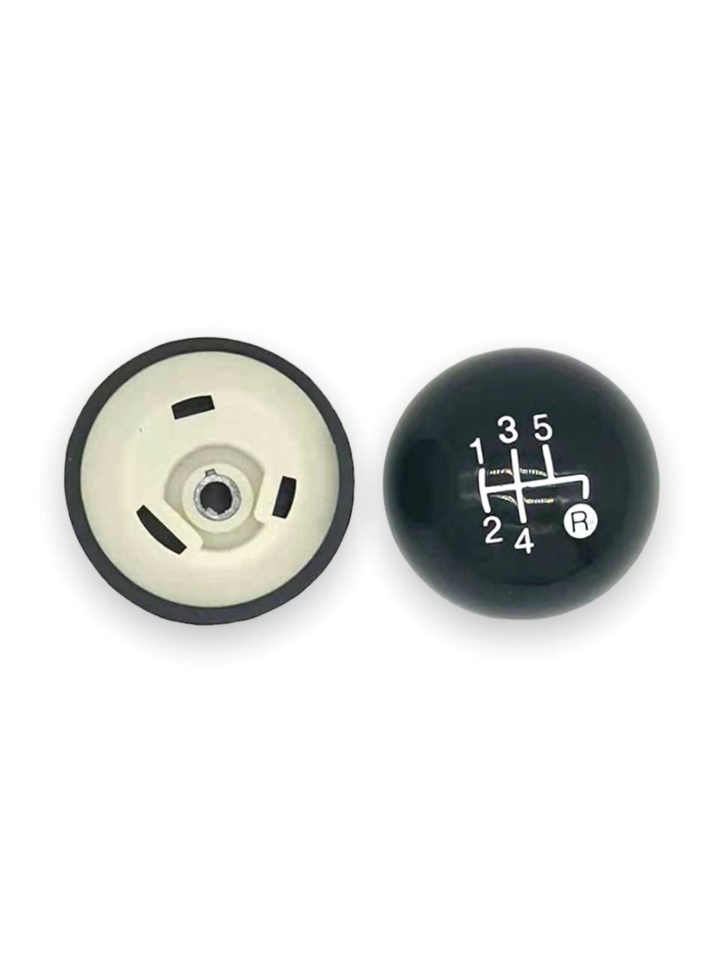 5-speed gear knob set + black eco-leather gaiter complete with retaining ring and chrome ring frame for gear lever compatible with Fiat 500 500C from 2007 to 2015