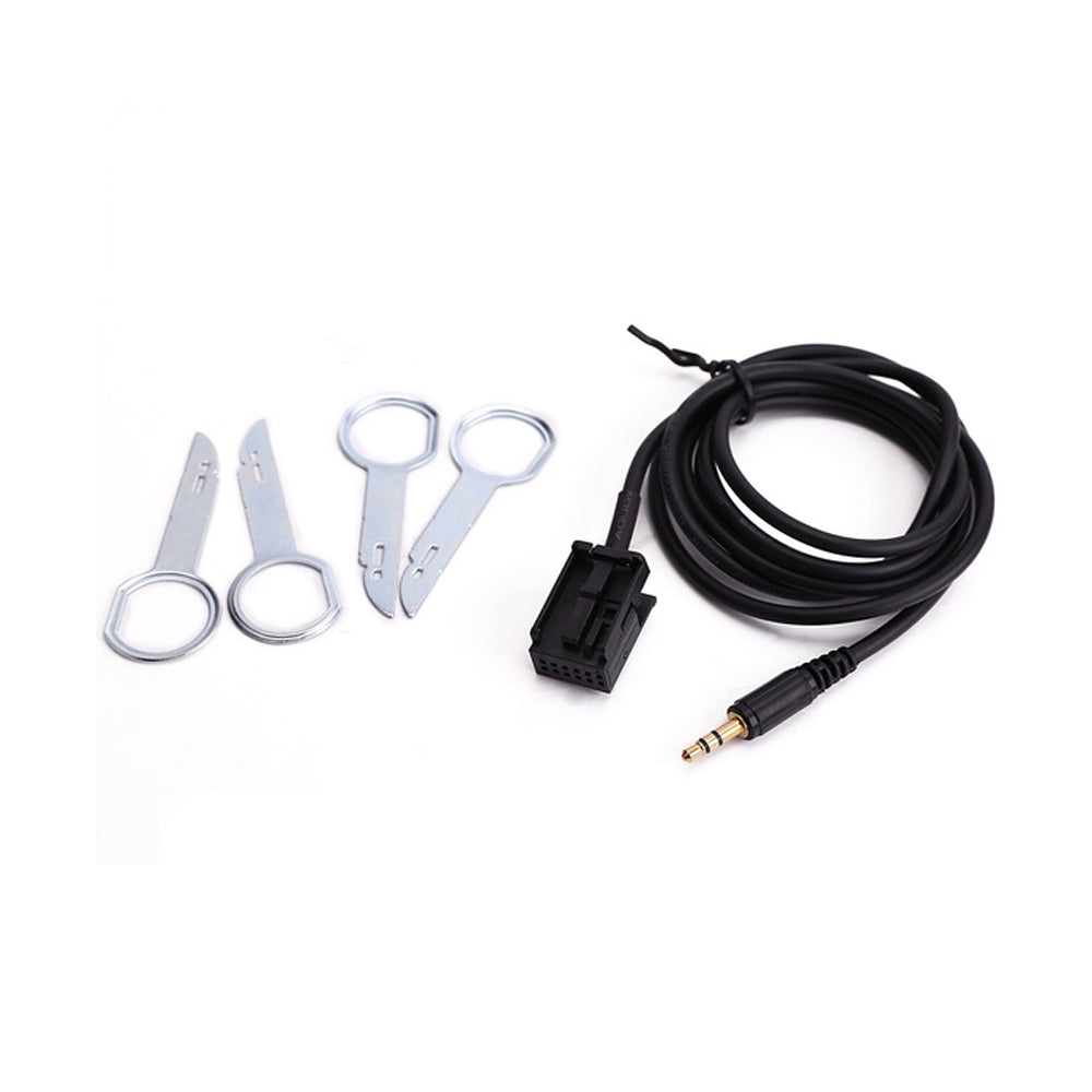 Aux Cable for OEM Car Radio Compatible for 6000CD Series Compatible with Fiesta Mondeo Focus C-Max Fusion Galaxy with Aux Button + 4 Radio Removal Keys 3.5mm Male Jack