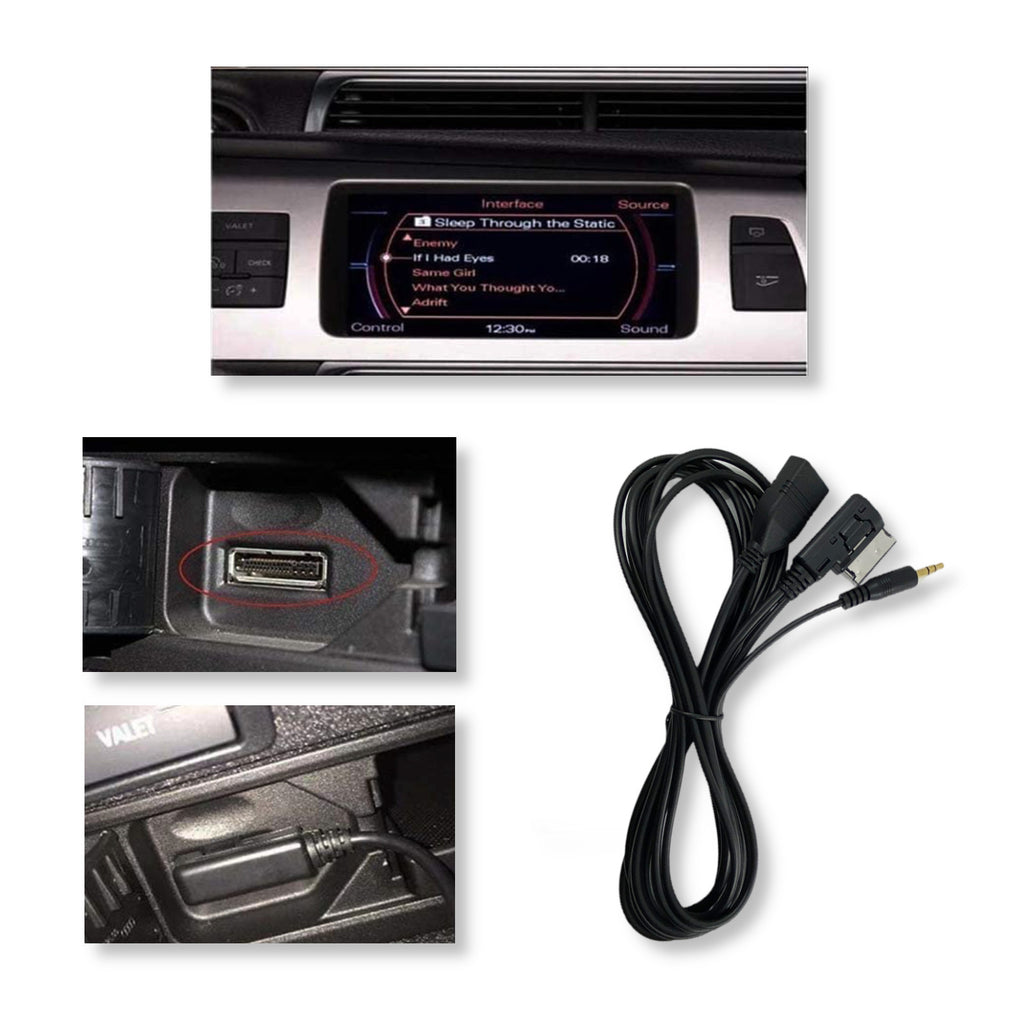 USB AUX CABLE AMI MMI AUDIO AUX COMPATIBLE WITH AUDI A3 A4 A5 VW GOLF PASSAT TOUAREG