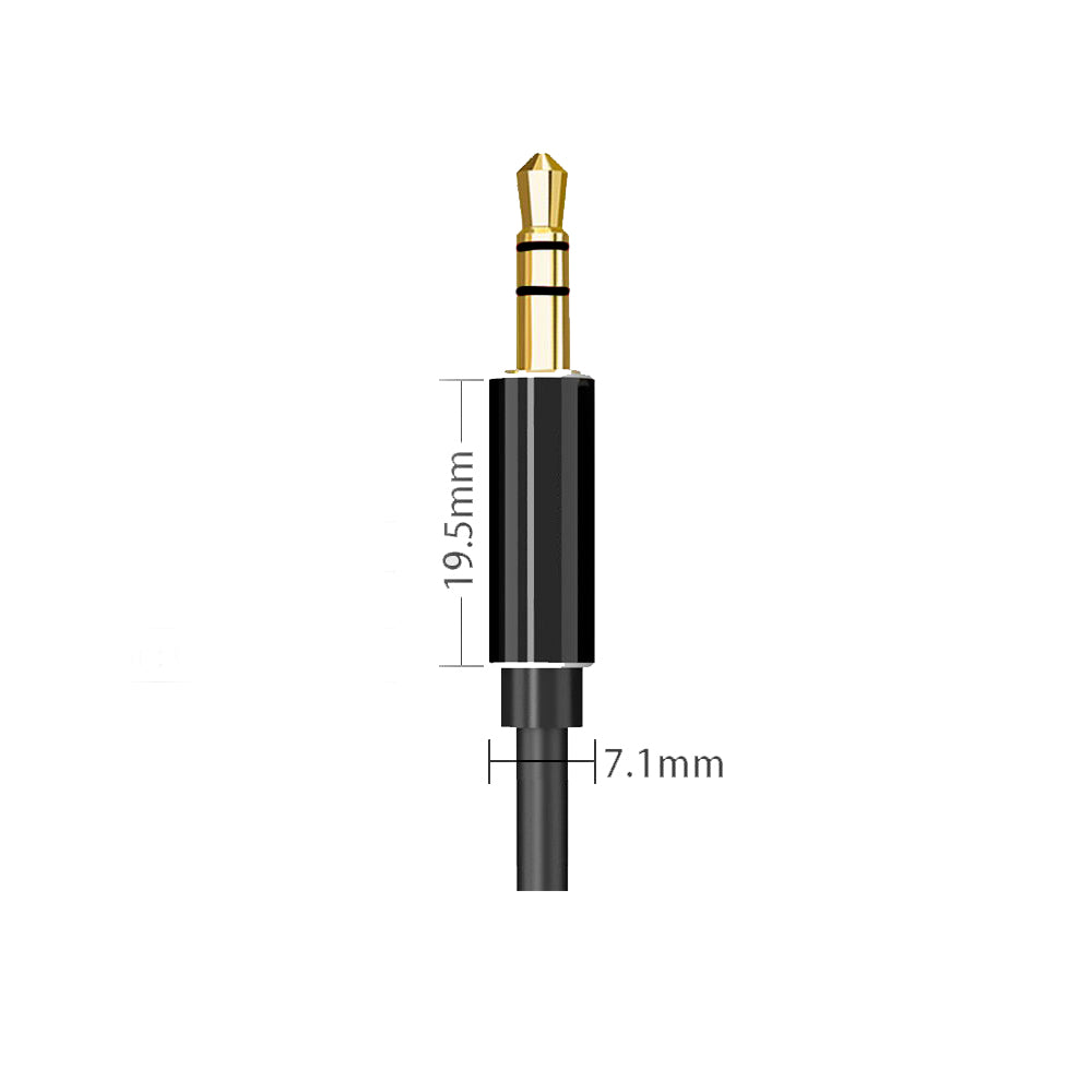 Aux Audio Cable Double Jack Male 3.5mm Rubber Coating Gold-Plated Aluminum Connectors For Smartphone Mp3 Tablet PC Audio Headphones Car Radio TV (Black)